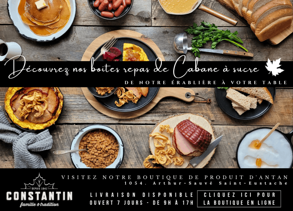 Menu & produits d'érable Cabane à sucre Constantin